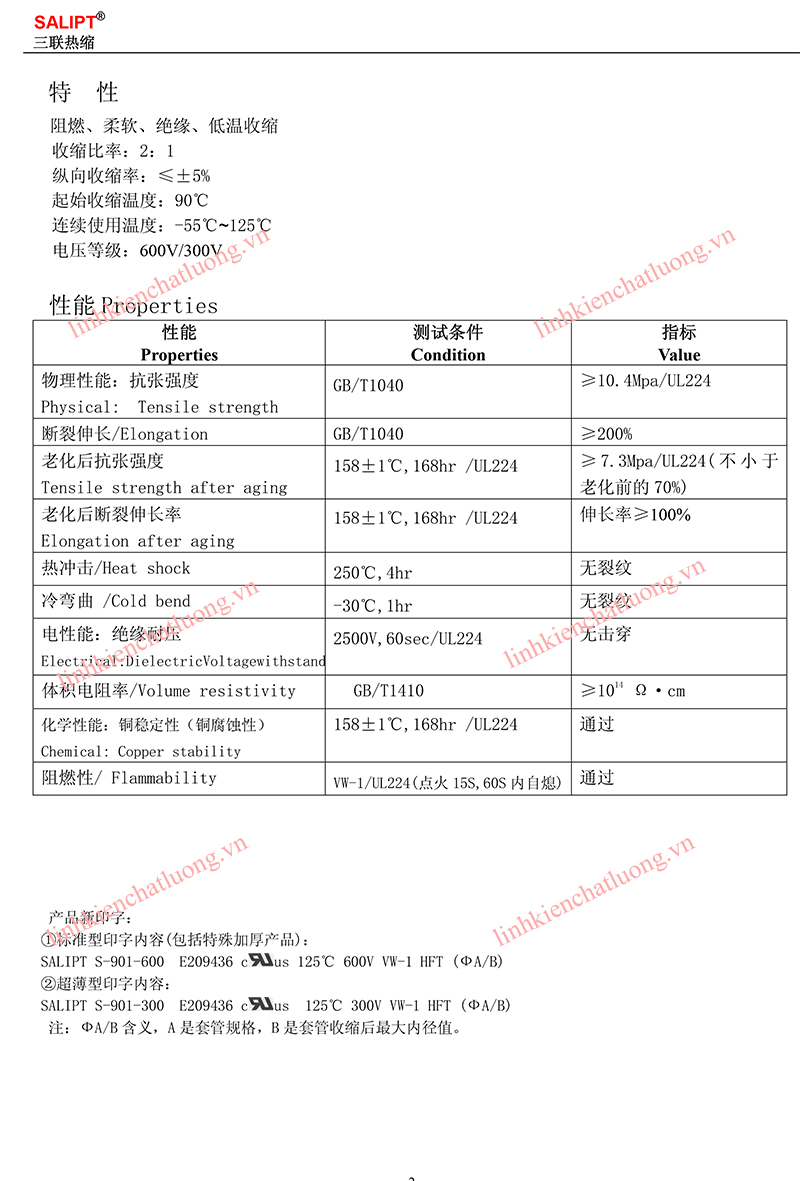 .Ống gen co nhiệt 20mm SALIPT